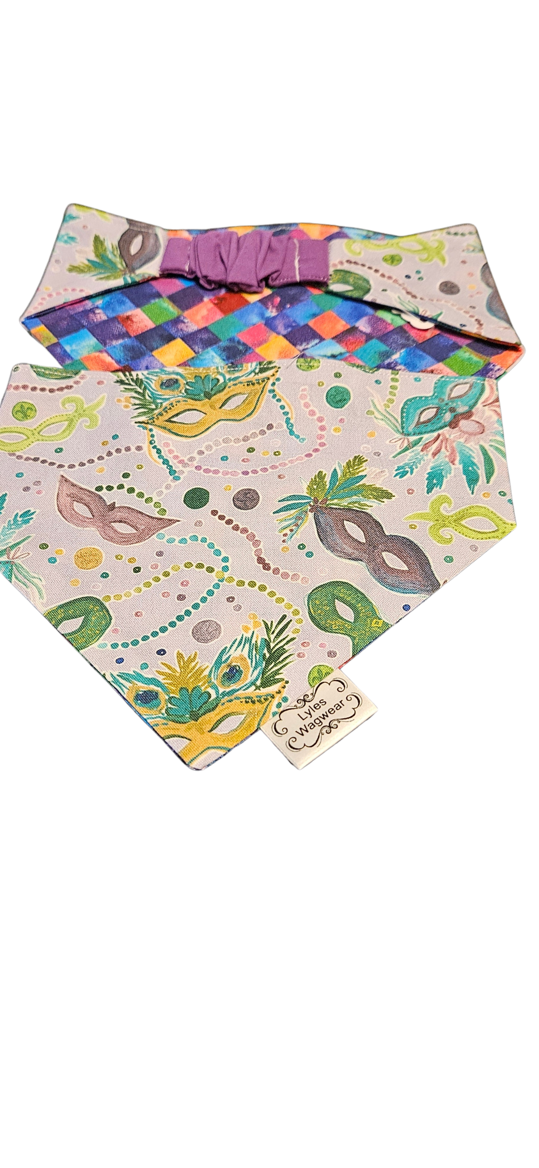 Mask on Purple, Beads backing