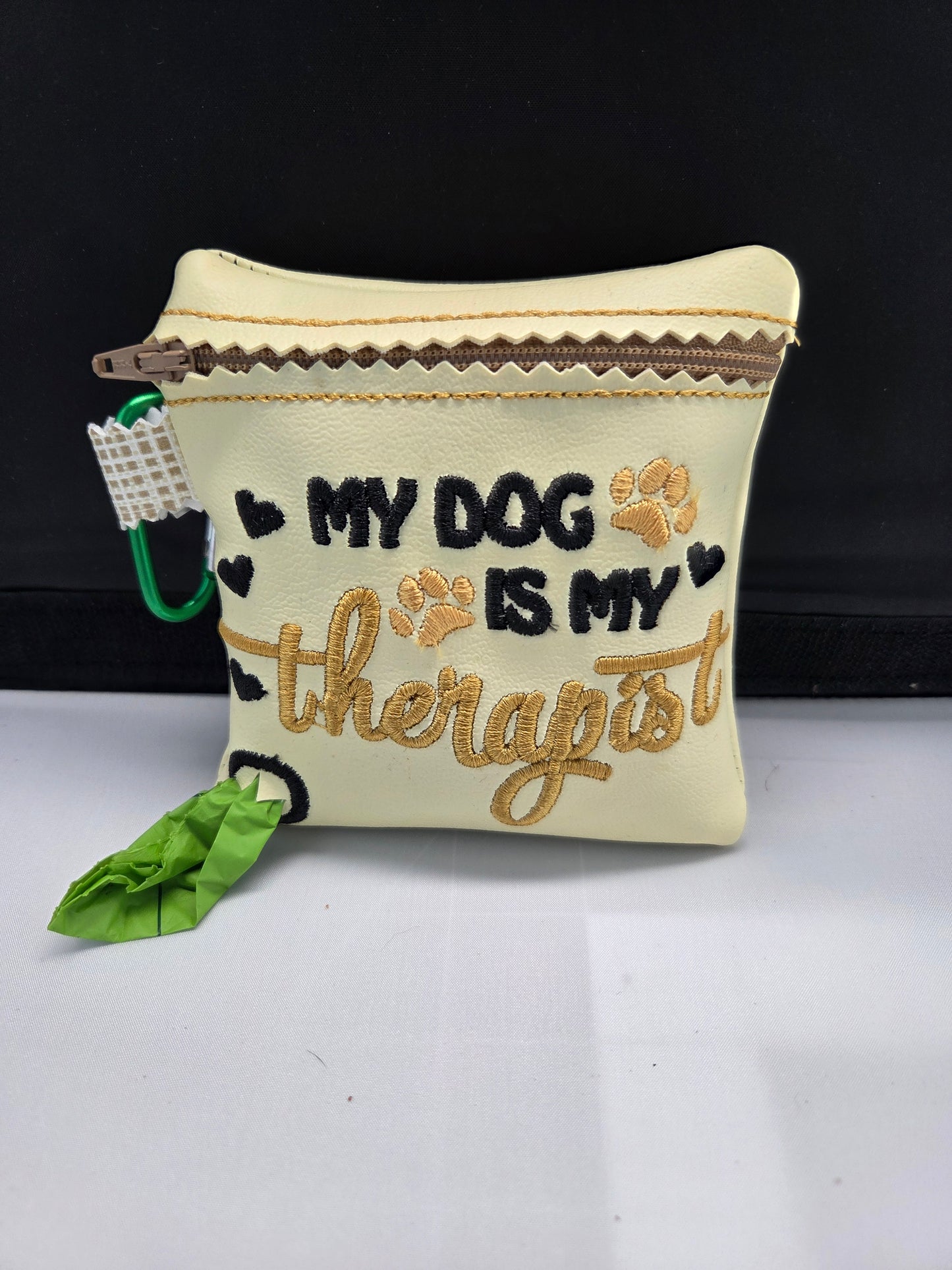 Dog is therapist - Cork Poo Bag Holder