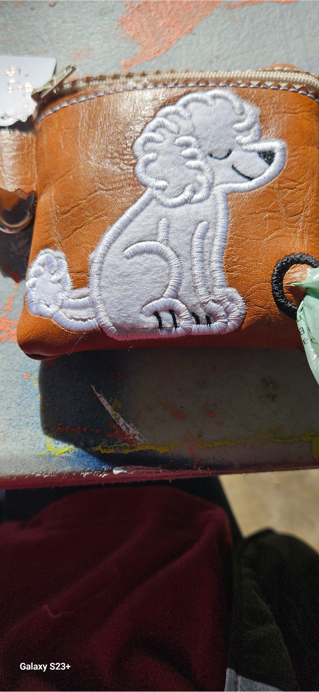 White Poodle Vinyl Poo Bag Holder