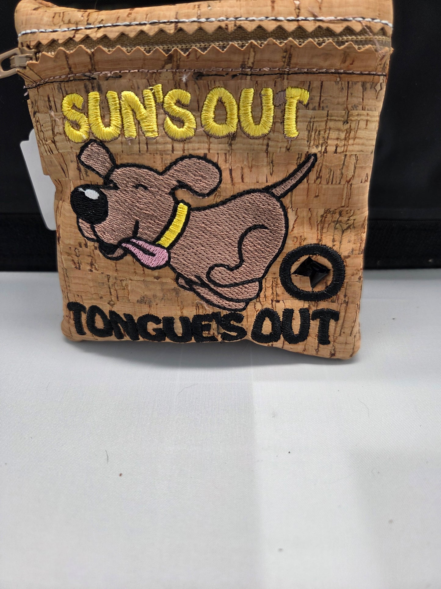Suns out Tongues Out Cork Poo Bag Holder