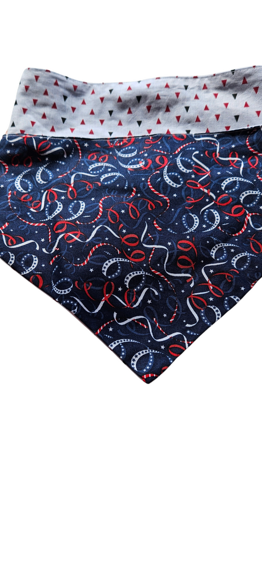 Patriotic Confetti Red White Blue Backing