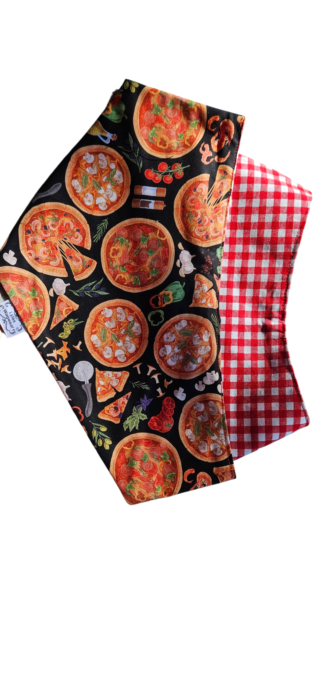 Pizza with Red Gingham Backing