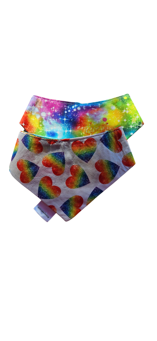 Rainbow Hearts/ Tie Dye Backing