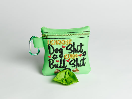 Dog Shit over Bull - Vinyl Poo Bag Holder